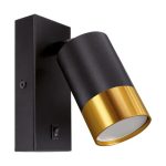 PUZON oldalfali lámpatest, fekete/arany