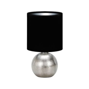 PERLO asztali lámpa E14 SILVER/Fekete